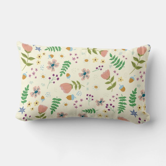 Oreillers à lancer floraux de bois (Verso)