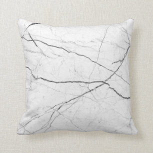 Oreillers à lancer gris et Marbre blanc