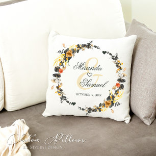 Oreillers à lancer Monogram Mariage Golden Noir de