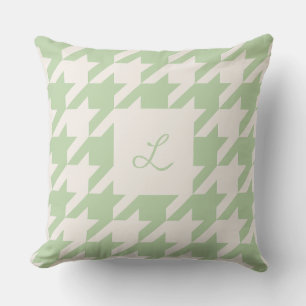 Oreillers à lancer monogrammé à la crème de menthe