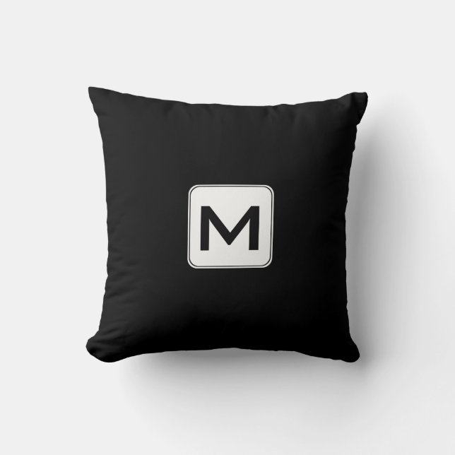 Oreillers à lancer Monogramme M noir et blanc (Recto)