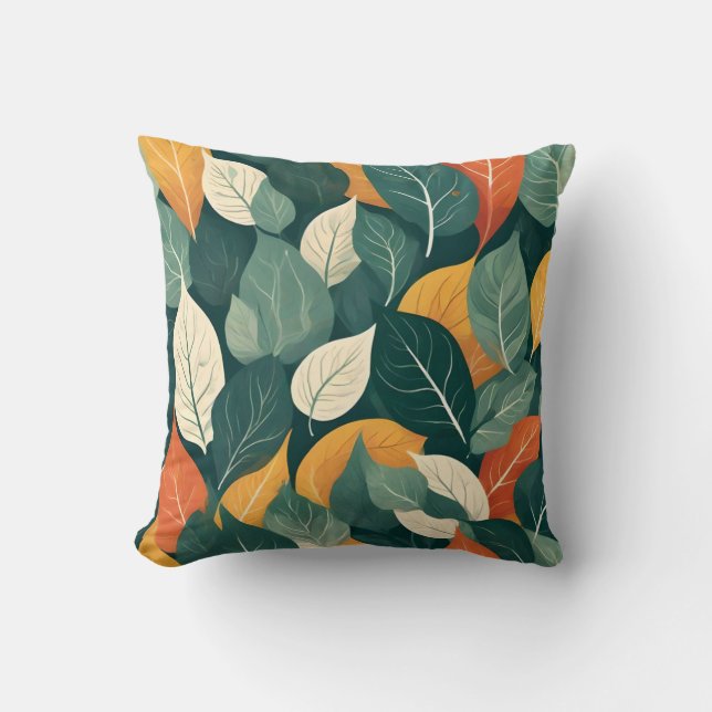Oreillers à lancer Motif de la feuille scandinave  (Recto)