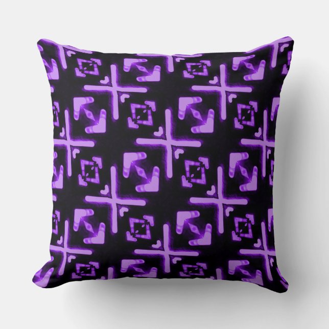 Oreillers à lancer Motif diagonale violet brillant (Recto)