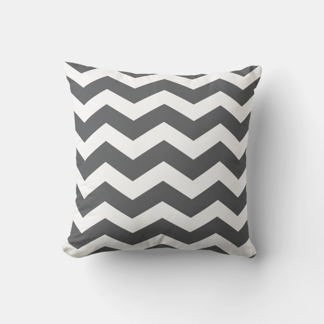 Oreillers à lancer Motif Grey Chevron (Recto)