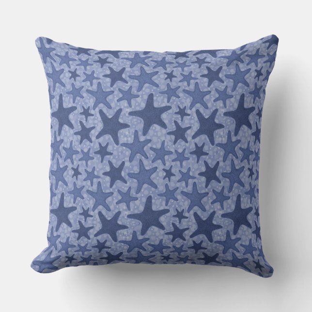 Oreillers à lancer Motif Indigo Starfish (Recto)