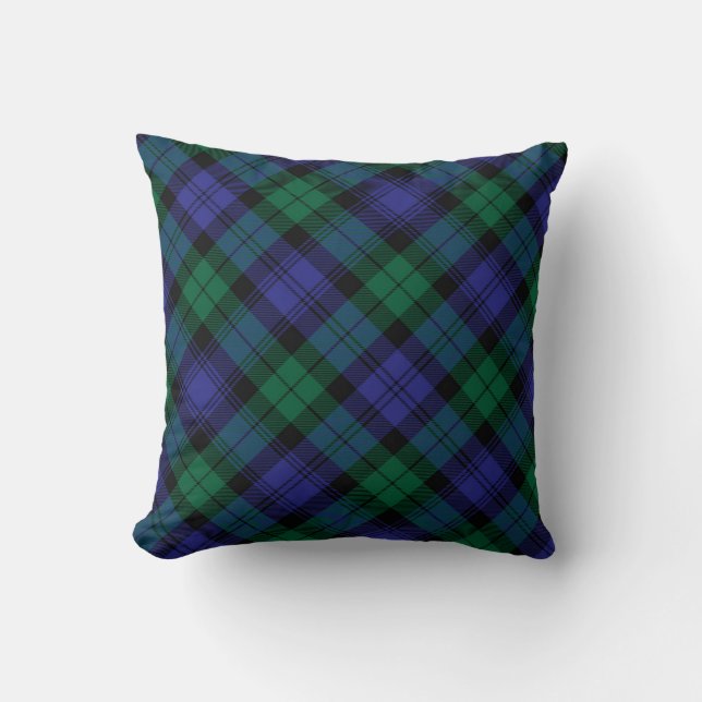 Oreillers à lancer Plaid Blackwatch Tartan moderne (Recto)