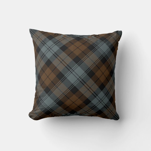 Oreillers à lancer Plaid BlackWatch Tartan Patiné (Recto)