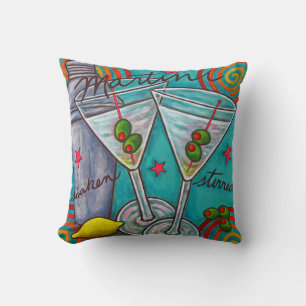 Oreillers à lancer Retro Martini Polyester 16" x 1