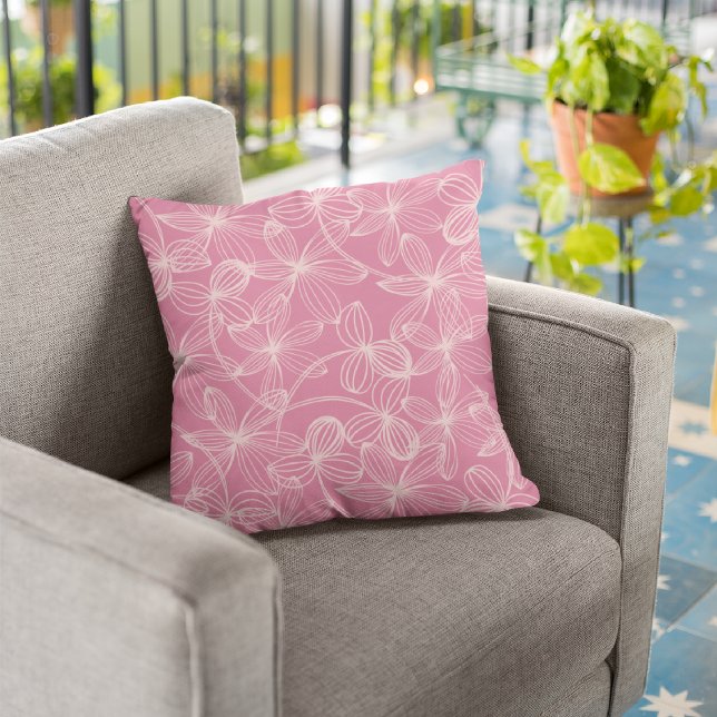 Oreillers à lancer rose Floral/Plaid (Créateur téléchargé)