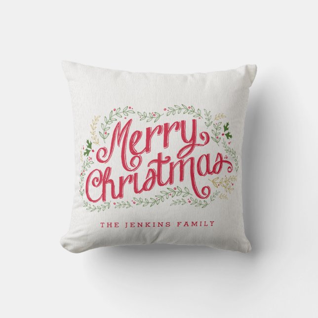 Oreillers à lancer sur mesure de Noël nostalgique (Recto)