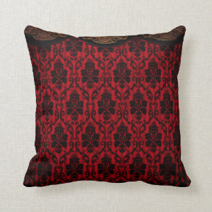 Oreillers à lancer victorien rouge et noir