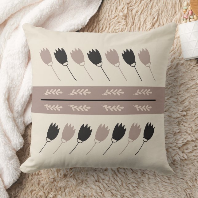 Oreillers à projectile fleuri géométrique (Couverture)