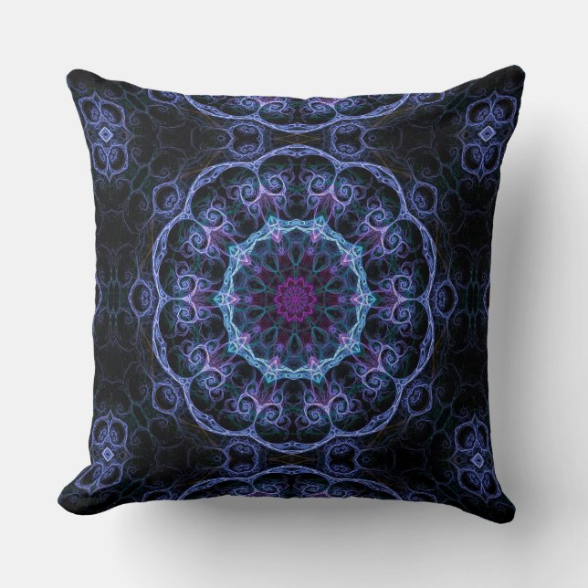 Oreillers à projectile Motif floral bleu et rose (Recto)