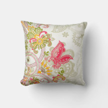 Oreillers Abstraits floraux et papillon