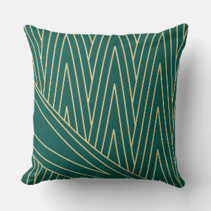 Oreillers Art déco Turquoise/vert et Gold Thlow