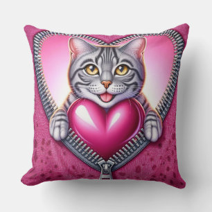 Oreillers de chat collection chat avec coeur