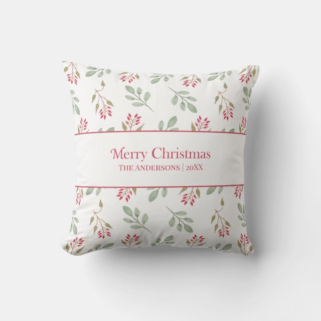 Oreillers de Noël Hot Pink Holly Berry (Recto)