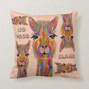 Oreillers Llama à lancer coloré et mignon