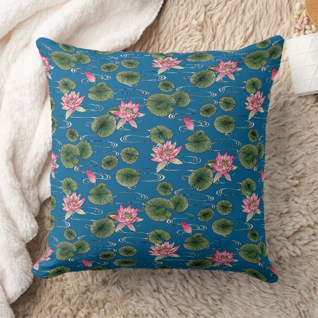 Oreillers nénuphar Bleu et Pink Thaillow (Couverture)