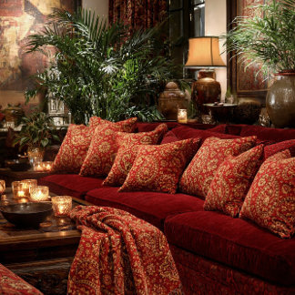 Oreillers Paisley Rouge & Or - Personnalisables