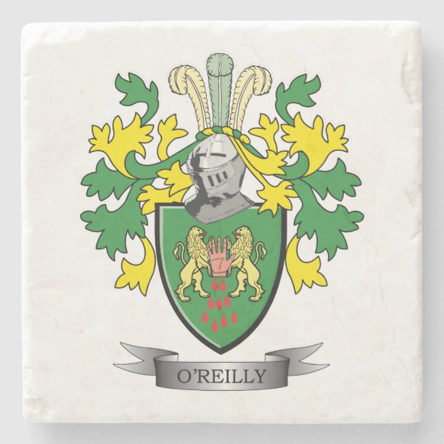 O'Reilly Coat of Arms Stone Coaster (Front)
