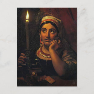 Orest Kiprensky- Fortune-teller with a candle Postcard