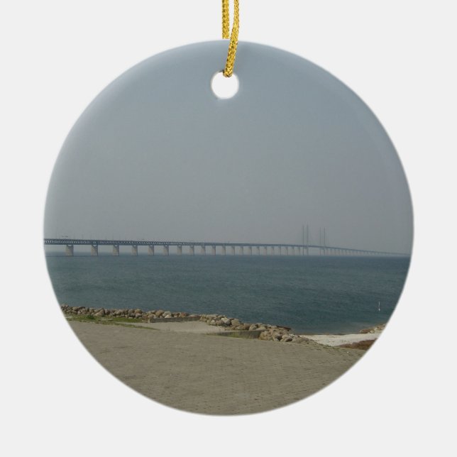 Oresund Bridge Ceramic Ornament (Front)