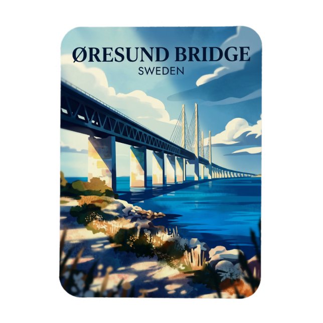 Øresund Bridge Sweden Magnet (Vertical)