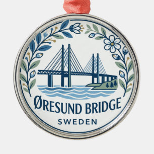 Øresund Bridge Sweden Metal Ornament