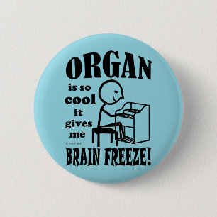 Organ, Brain Freeze 2 Inch Round Button