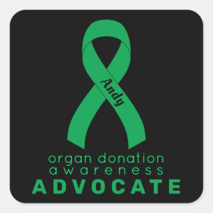 Organ Donation Advocate Black Square Sticker