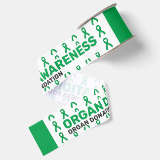 Organ Donation Awareness Pattern Ribbon Grosgrain Ribbon