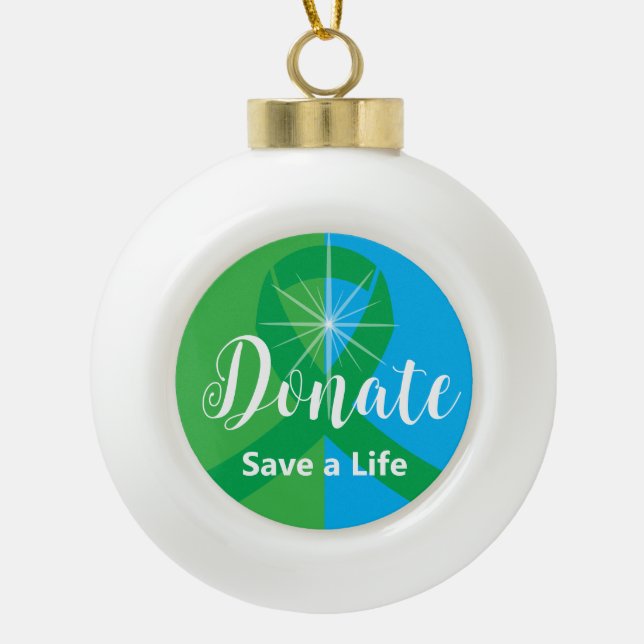 Organ donation Green Ribbon Ornament (Front)