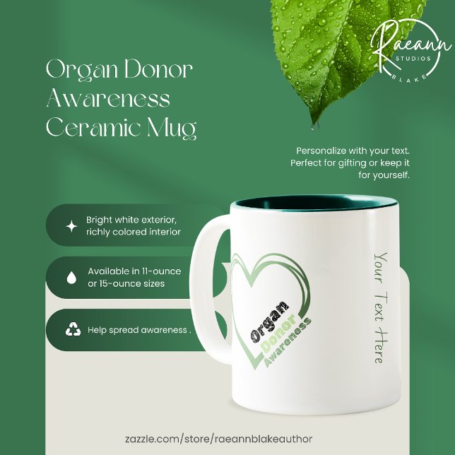 Organ Donor Awareness Ceramic Mug (Créateur téléchargé)