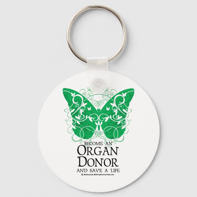 Organ Donor Butterfly Keychain (Front)