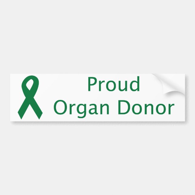 Organ Donor Ribbon Bumper Sticker (Front)