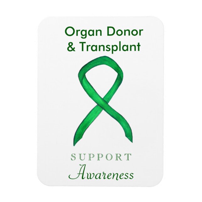 Organ Donor & Transplant Awareness Ribbon Magnet (Vertical)