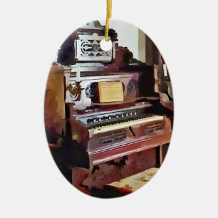 Organ in Victorian Parlour With Vase Ceramic Ornament