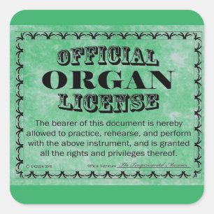 Organ License Square Sticker