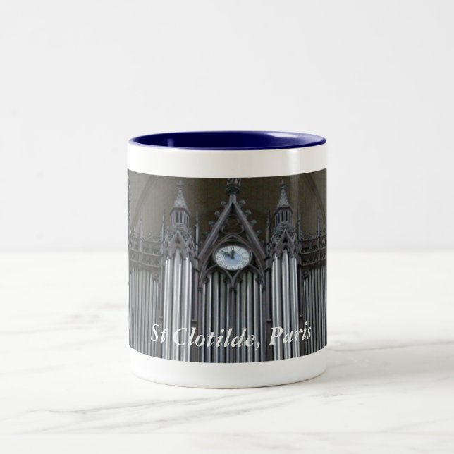 Organ of St Clotilde, Paris Two-Tone Coffee Mug (Center)