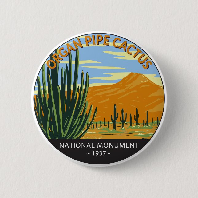 Organ Pipe Cactus National Monument Arizona  2 Inch Round Button (Front)