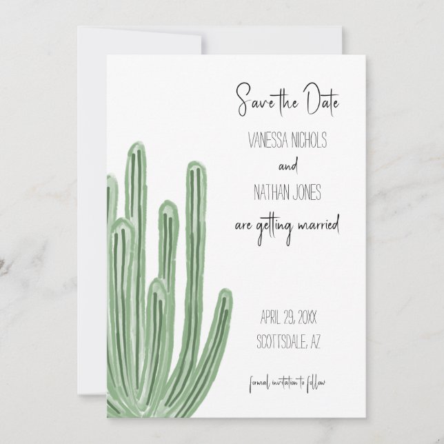Organ Pipe Cactus Save The Date Invitation (Front)