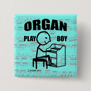 Organ Play Boy 2 Inch Square Button