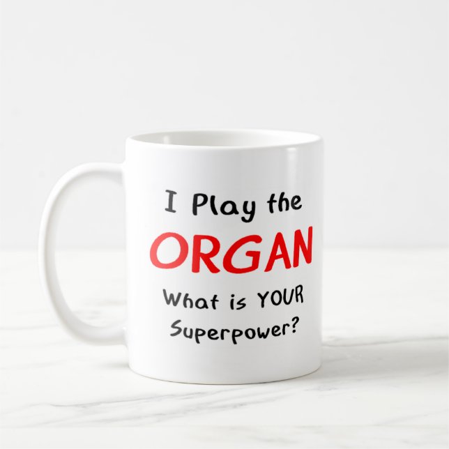 organ player coffee mug (Left)