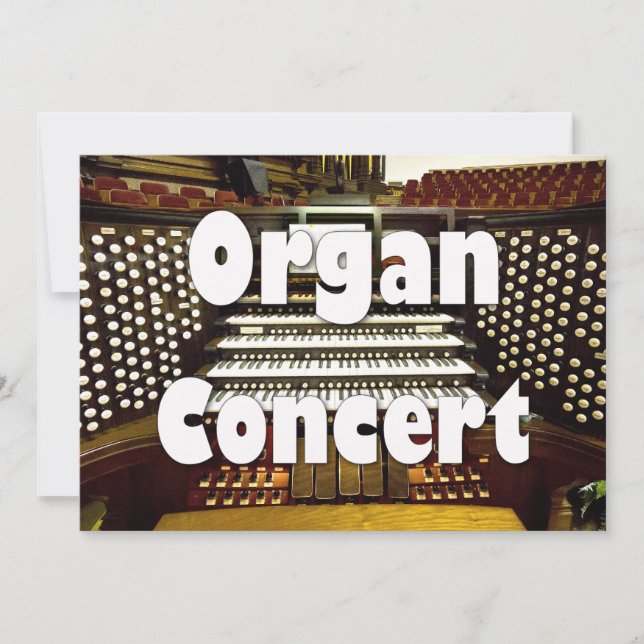 Organ recital invitation - organ console (Front)