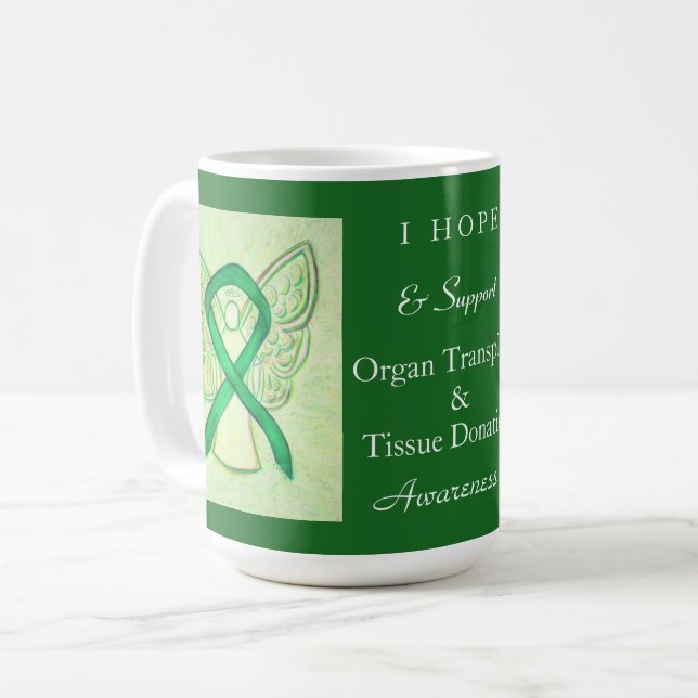 Organ & Tissue Donation Awareness Ribbon Mugs (Front Left)