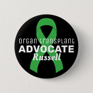 Organ Transplant Advocate Ribbon Black Button