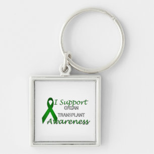 Organ Transplant Green Ribbon Premium Keychain