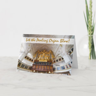 Organe de tuyau dans Stadtkirche, carte de Noël de