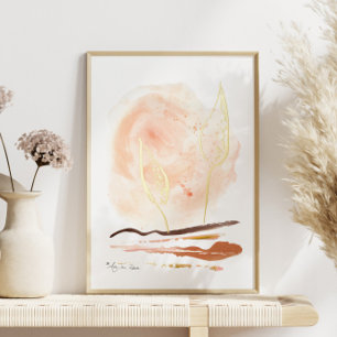 Organic Abstract Modern Boho Rust Gold Watercolor Foil Prints